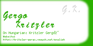 gergo kritzler business card